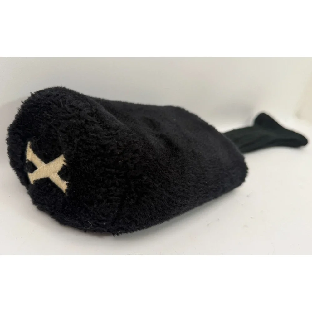 Unbranded Plush Fur X Fairway Wood Hybrid Golf Club Headcover Black Knit Sock